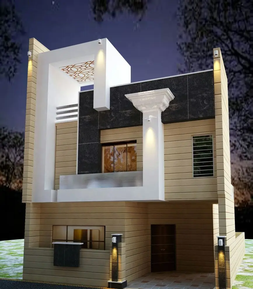 Modern villa elevation at Kunjwal City