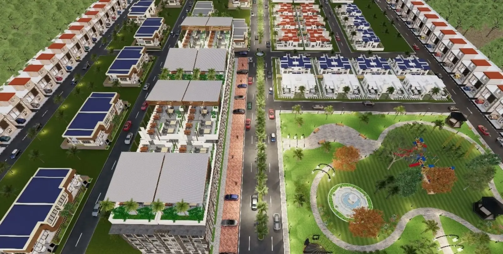 Aerial view of the Kunjwal City master plan — artist's impression